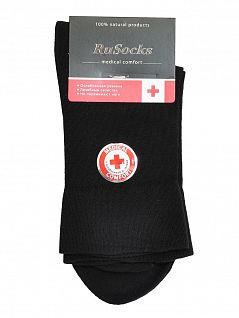 Комплект из 10 пар мужских медицинских носков из хлопка черного цвета "RuSocks" М-1131 распродажа